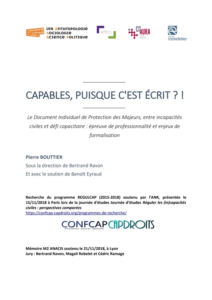 Illustration de la publication : Capables, puisque c&rsquo;est écrit ?!  Recherche sur le Document Individuel de Protection des Majeurs