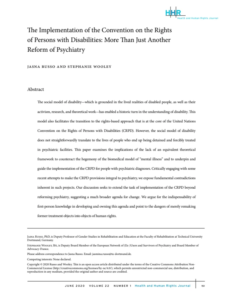 Illustration de la publication : CIDPH et psychiatrie : la controverse continue !